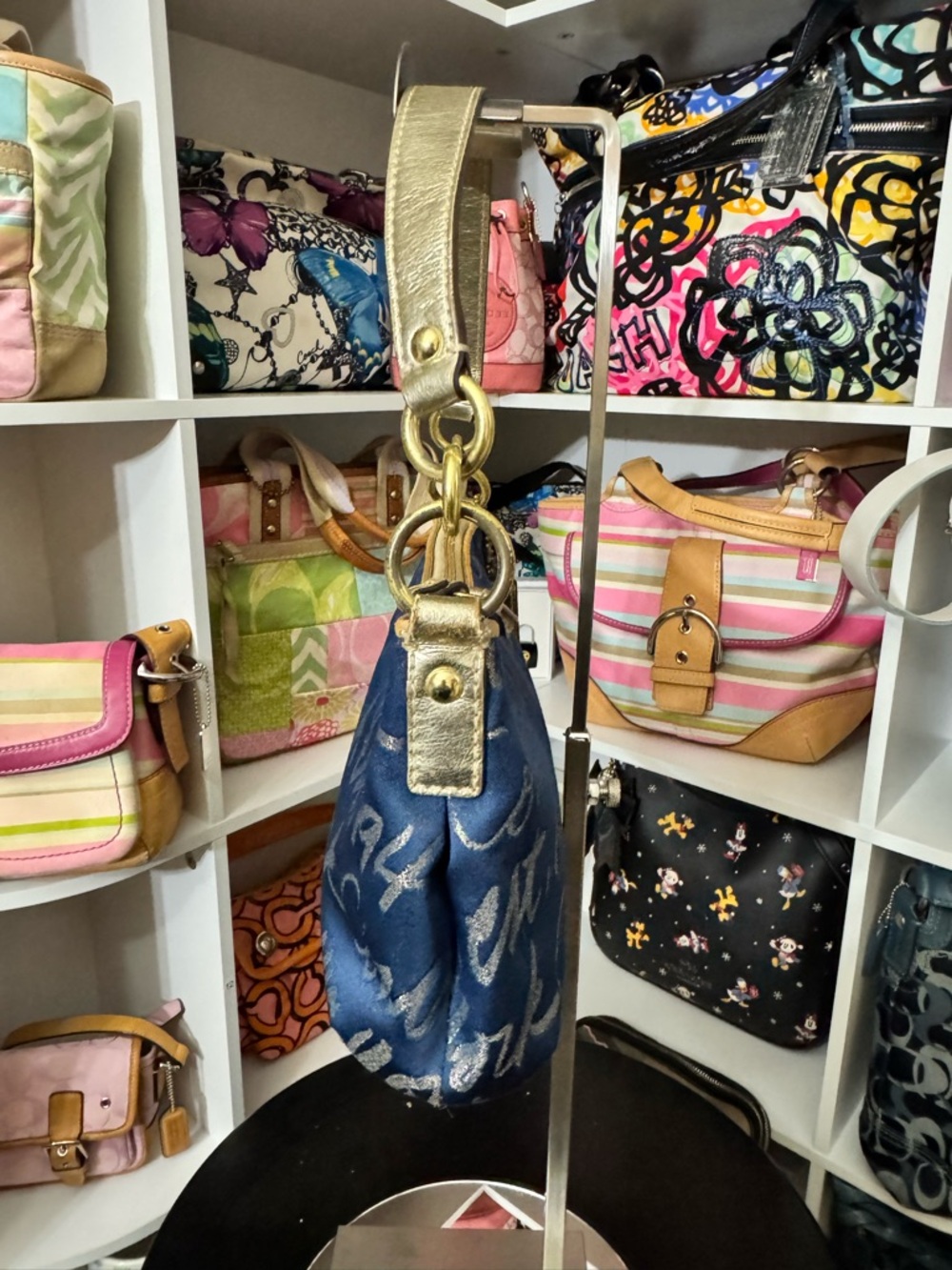 Coach 2011 Poppy Blue Script Shoulder Bag - Picture 5 of 12